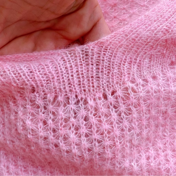 🌸 MANGO (MNG) BABY PINK WOOL BLEND CROPPED KNIT SWEATER! - Picture 7 of 12